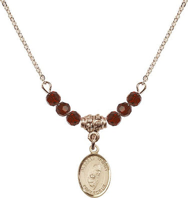 Blessed Trinity Birthstone Necklace | 1/2 inch | 4mm Beads