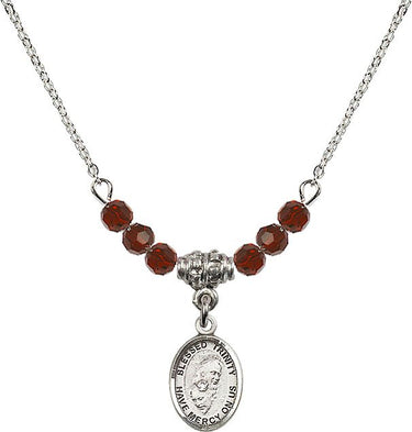 Blessed Trinity Birthstone Necklace | 1/2 inch | 4mm Beads