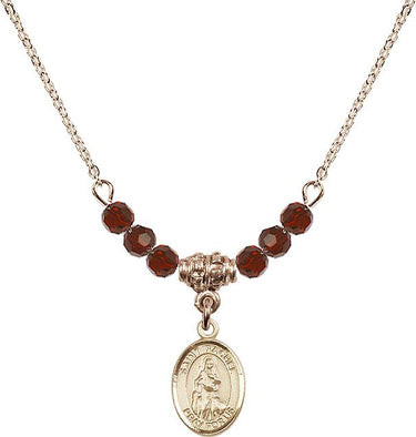 Saint Rachel Birthstone Necklace | 1/2 inch | 4mm Beads