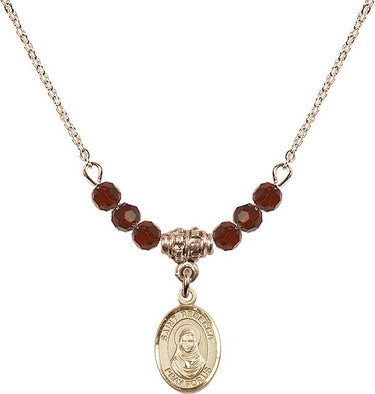 Saint Rebecca Birthstone Necklace | 1/2 inch | 4mm Beads