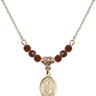 Saint Aaron Birthstone Necklace | 1/2 inch | 4mm Beads  Garnet 14kt Gold Filled