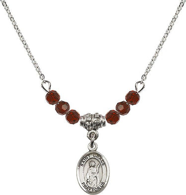 Saint Grace Birthstone Necklace | 1/2 inch | 4mm Beads