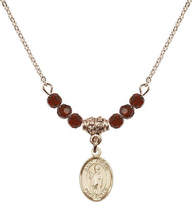 Saint Austin Birthstone Necklace | 1/2 inch | 4mm Beads