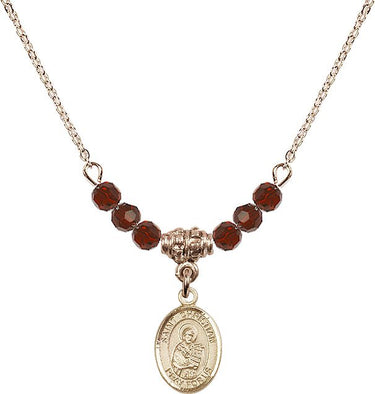Saint Christian Demosthenes Birthstone Necklace | 1/2 inch | 4mm Beads