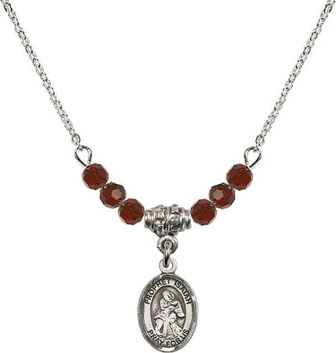 Saint Isaiah Birthstone Necklace | 1/2 inch | 4mm Beads