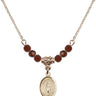 Saint Samuel Birthstone Necklace | 1/2 inch | 4mm Beads  Garnet 14kt Gold Filled