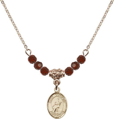 Saint Tarcisius Birthstone Necklace | 1/2 inch | 4mm Beads