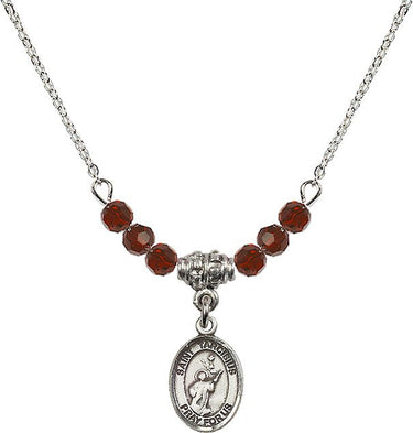 Saint Tarcisius Birthstone Necklace | 1/2 inch | 4mm Beads