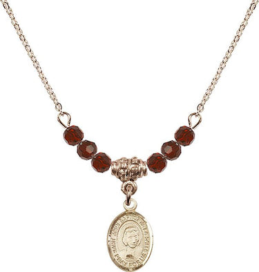 Saint John Baptist de la Salle Birthstone Necklace | 1/2 inch