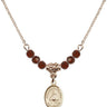 Our Lady of San Juan Birthstone Necklace | 1/2 inch | 4mm Beads  Garnet 14kt Gold Filled
