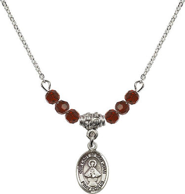 Our Lady of San Juan Birthstone Necklace | 1/2 inch | 4mm Beads