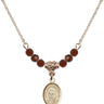 Saint Bernard of Montjoux Birthstone Necklace | 1/2 inch | 4mm Beads  Garnet 14kt Gold Filled