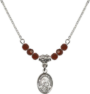 Saint Bernard of Montjoux Birthstone Necklace | 1/2 inch