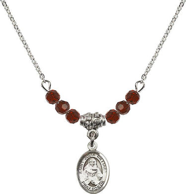 Saint Julia Billiart Birthstone Necklace | 1/2 inch | 4mm Beads