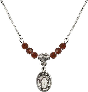 Our Lady of Africa Birthstone Necklace | 1/2 inch | 4mm Beads