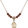 Saint Bruno Birthstone Necklace | 1/2 inch | 4mm Beads  Garnet 14kt Gold Filled
