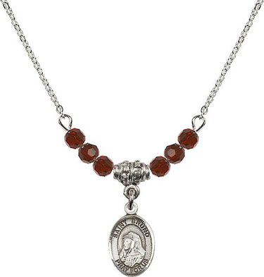 Saint Bruno Birthstone Necklace | 1/2 inch | 4mm Beads