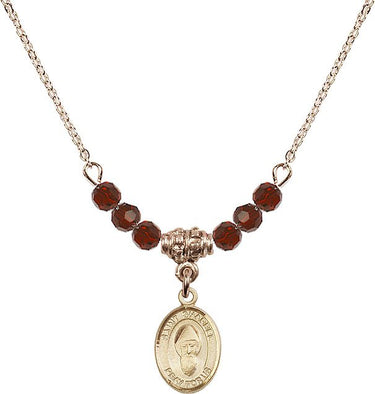 Saint Sharbel Birthstone Necklace | 1/2 inch | 4mm Beads