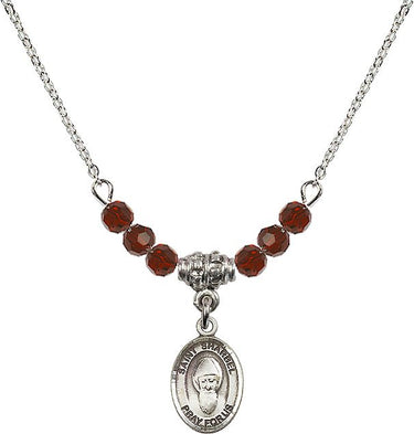 Saint Sharbel Birthstone Necklace | 1/2 inch | 4mm Beads