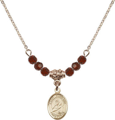 Saint Perpetua Birthstone Necklace | 1/2 inch | 4mm Beads