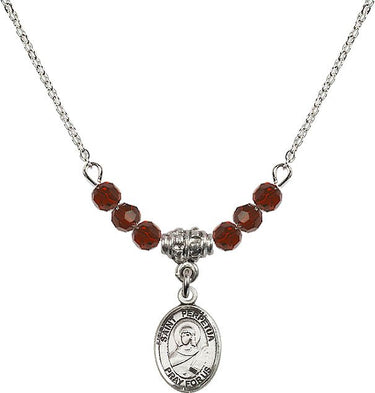 Saint Perpetua Birthstone Necklace | 1/2 inch | 4mm Beads