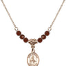 Saint Remigius of Reims Birthstone Necklace | 1/2 inch | 4mm Beads  Garnet 14kt Gold Filled