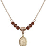 Blessed Pier Giorgio Frassati Birthstone Necklace | 1/2 inch  Garnet 14kt Gold Filled