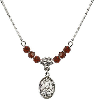 Blessed Pier Giorgio Frassati Birthstone Necklace | 1/2 inch