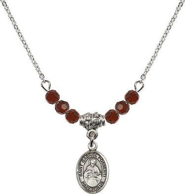 Saint Gabriel Possenti Birthstone Necklace | 1/2 inch | 4mm Beads