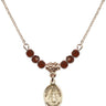 Blessed Karolina Kozkowna Birthstone Necklace | 1/2 inch | 4mm Beads  Garnet 14kt Gold Filled