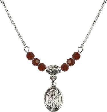 Saint Walter of Pontnoise Birthstone Necklace | 1/2 inch