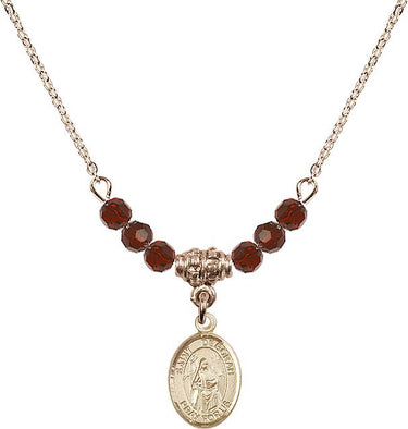 Saint Deborah Birthstone Necklace | 1/2 inch | 4mm Beads