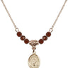 Our Lady of Mercy Birthstone Necklace | 1/2 inch | 4mm Beads  Garnet 14kt Gold Filled