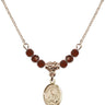 Mater Dolorosa Birthstone Necklace | 1/2 inch | 4mm Beads  Garnet 14kt Gold Filled
