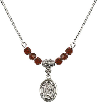 Mater Dolorosa Birthstone Necklace | 1/2 inch | 4mm Beads