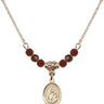 Our Lady of Consolation Birthstone Necklace | 1/2 inch | 4mm Beads  Garnet 14kt Gold Filled