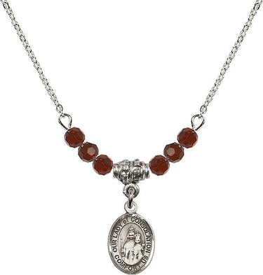 Our Lady of Consolation Birthstone Necklace | 1/2 inch | 4mm Beads
