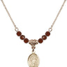 Saint Aedan of Ferns Birthstone Necklace | 1/2 inch | 4mm Beads  Garnet 14kt Gold Filled