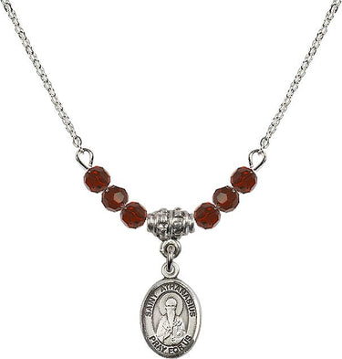 Saint Athanasius Birthstone Necklace | 1/2 inch | 4mm Beads