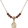 Saint Fiacre Birthstone Necklace | 1/2 inch | 4mm Beads  Garnet 14kt Gold Filled