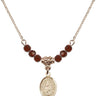 Our Lady of Prompt Succor Birthstone Necklace | 1/2 inch | 4mm Beads  Garnet 14kt Gold Filled