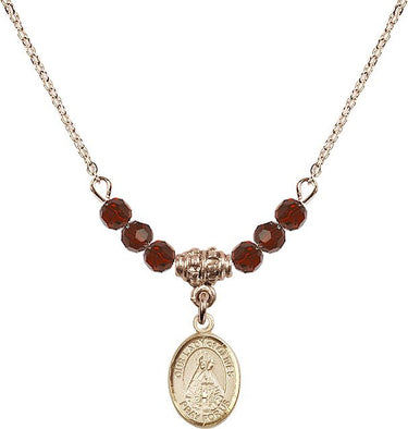 Our Lady of Olives Birthstone Necklace | 1/2 inch | 4mm Beads