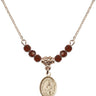 Saint Thomas of Villanova Birthstone Necklace | 1/2 inch | 4mm Beads  Garnet 14kt Gold Filled