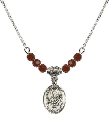 Saint Meinrad of Einsiedeln Birthstone Necklace | 1/2 inch
