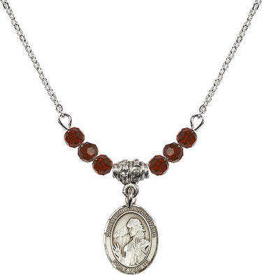 Saint Finnian of Clonard Birthstone Necklace | 1/2 inch | 4mm Beads