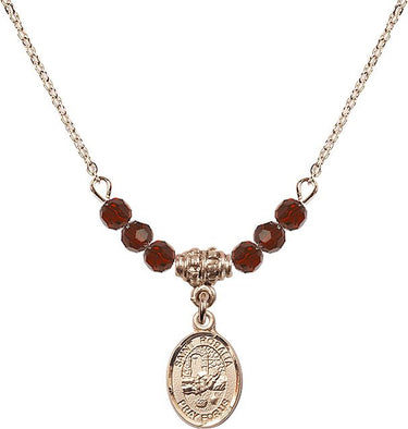 Saint Rosalia Birthstone Necklace | 1/2 inch | 4mm Beads