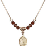 Saint Zoe of Rome Birthstone Necklace | 1/2 inch | 4mm Beads  Garnet 14kt Gold Filled