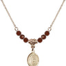 Saint Zoe of Rome Birthstone Necklace | 1/2 inch | 4mm Beads  Garnet 14kt Gold Filled