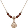 Saint Ronan Birthstone Necklace | 1/2 inch | 4mm Beads  Garnet 14kt Gold Filled