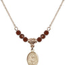 Saint Malachy O'More Birthstone Necklace | 1/2 inch | 4mm Beads  Garnet 14kt Gold Filled